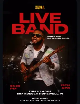 Live Band Night: Romeo and The Classic Tones at Zuma Lagos