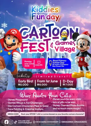 Kiddies Fun Day: Cartoon Fest & Games Village Aba Edition